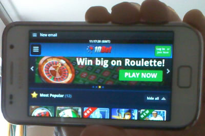 10bet mobile casino on a samsung galaxy s plus