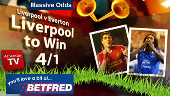 liverpool v everton 4/1 odds at betfred